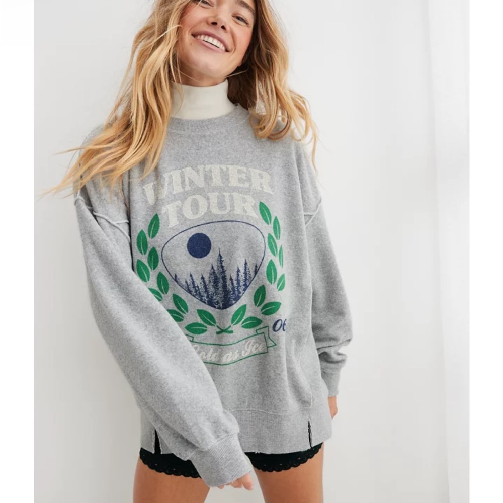 NWT Aerie the Chilled cozy crew oversized sweatshirt size XSS